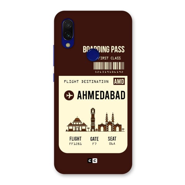 Ahmedabad Boarding Pass Back Case for Redmi 7