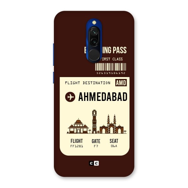 Ahmedabad Boarding Pass Back Case for Redmi 8