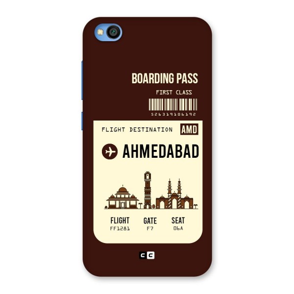 Ahmedabad Boarding Pass Back Case for Redmi Go
