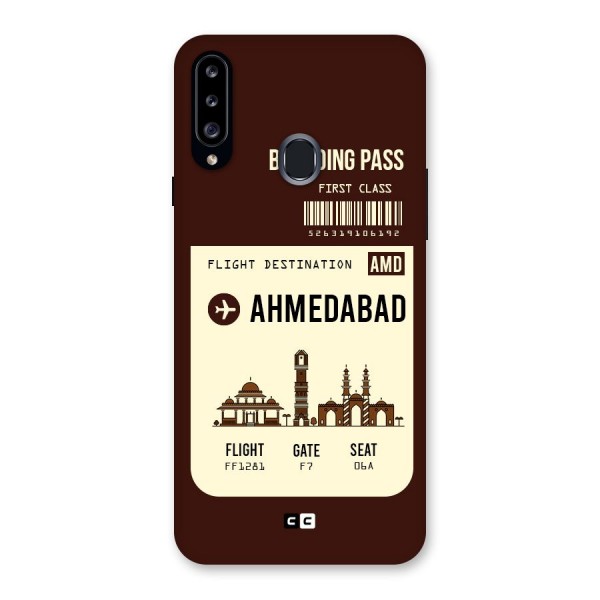 Ahmedabad Boarding Pass Back Case for Samsung Galaxy A20s