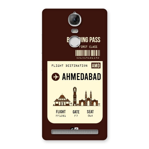 Ahmedabad Boarding Pass Back Case for Vibe K5 Note