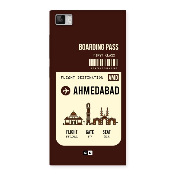 Ahmedabad Boarding Pass Back Case for Xiaomi Mi3