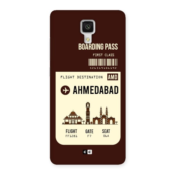 Ahmedabad Boarding Pass Back Case for Xiaomi Mi 4