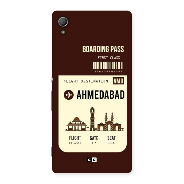 Ahmedabad Boarding Pass Back Case for Xperia Z3 Plus