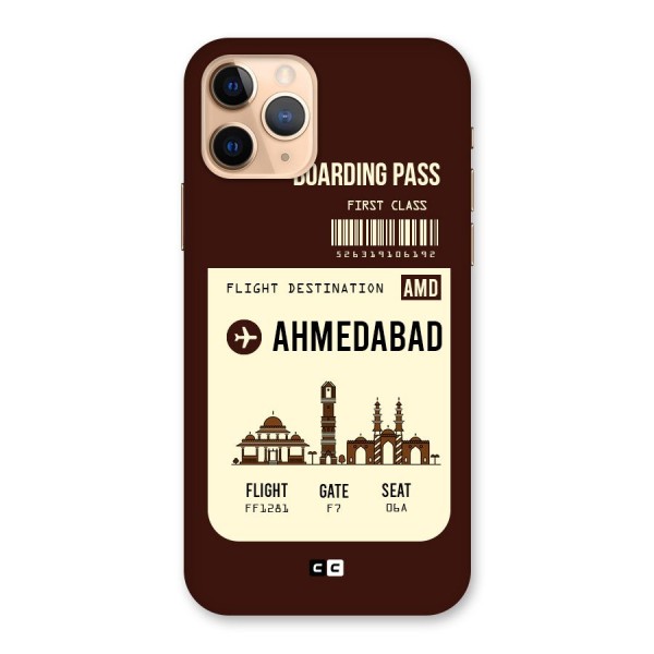 Ahmedabad Boarding Pass Back Case for iPhone 11 Pro