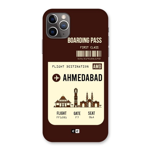 Ahmedabad Boarding Pass Back Case for iPhone 11 Pro Max