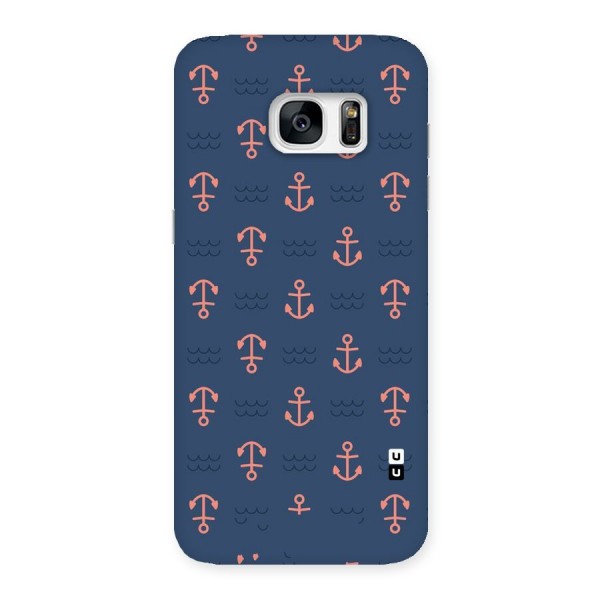 Anchor Sea Blue Back Case for Galaxy S7 Edge