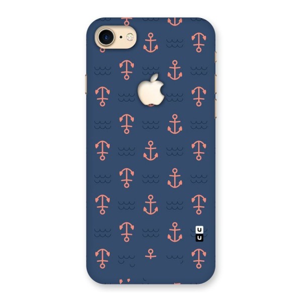 Anchor Sea Blue Back Case for iPhone 7 Apple Cut