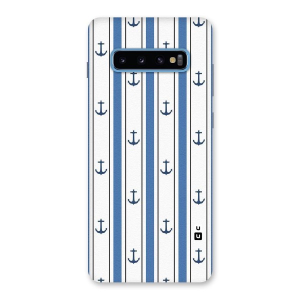 Anchor Stripe Lines Back Case for Galaxy S10 Plus
