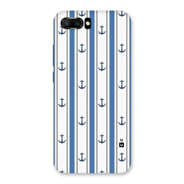 Anchor Stripe Lines Back Case for Honor 10