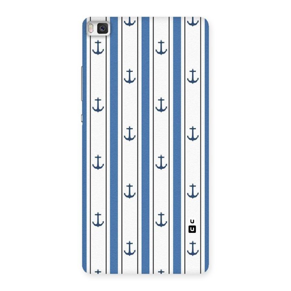 Anchor Stripe Lines Back Case for Huawei P8