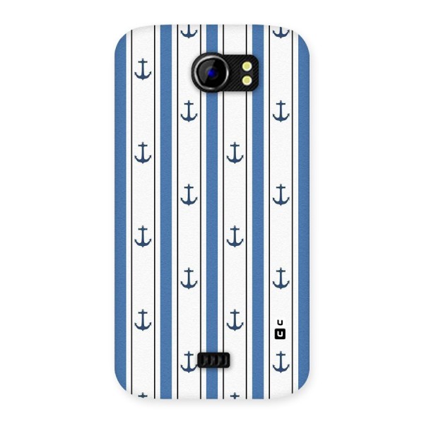 Anchor Stripe Lines Back Case for Micromax Canvas 2 A110