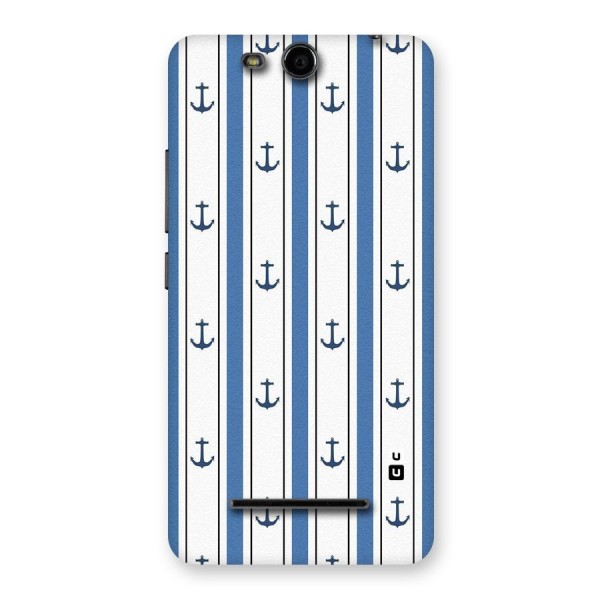 Anchor Stripe Lines Back Case for Micromax Canvas Juice 3 Q392