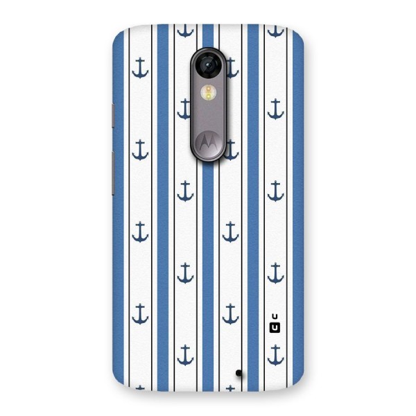 Anchor Stripe Lines Back Case for Moto X Force