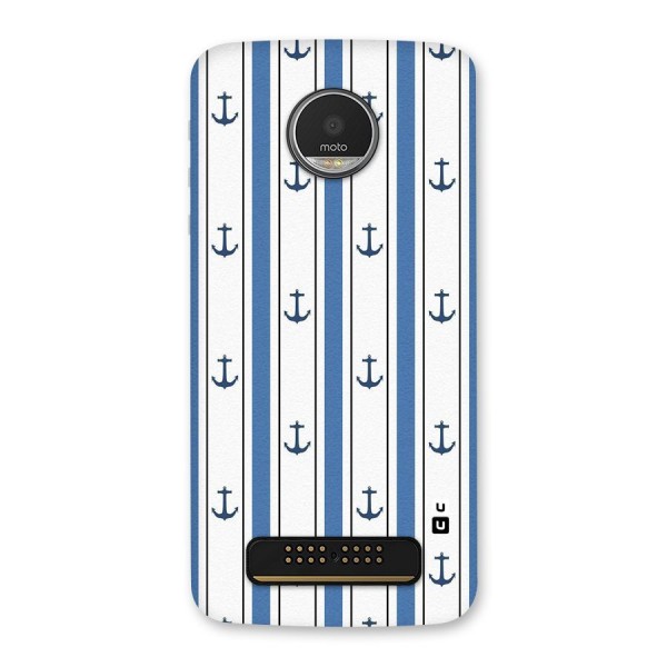 Anchor Stripe Lines Back Case for Moto Z Play