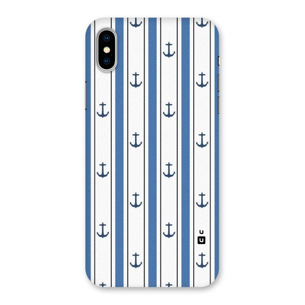 Anchor Stripe Lines Back Case for iPhone X