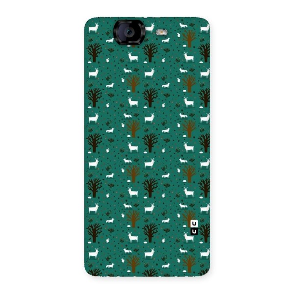 Animal Grass Pattern Back Case for Canvas Knight A350
