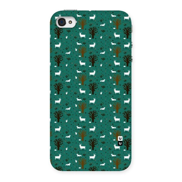 Animal Grass Pattern Back Case for iPhone 4 4s