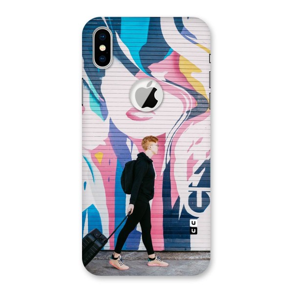 Backpacker Back Case for iPhone X Logo Cut