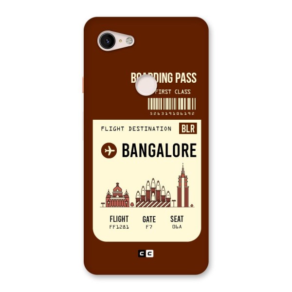 Bangalore Boarding Pass Back Case for Google Pixel 3 XL