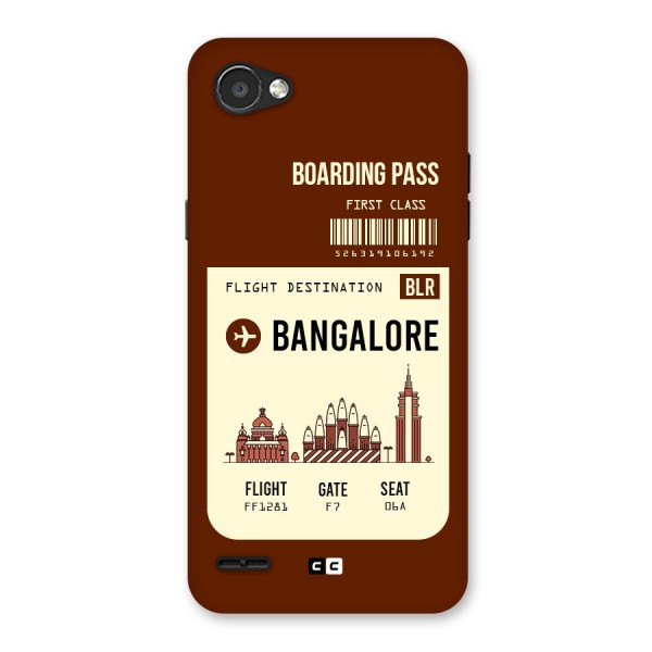 Bangalore Boarding Pass Back Case for LG Q6