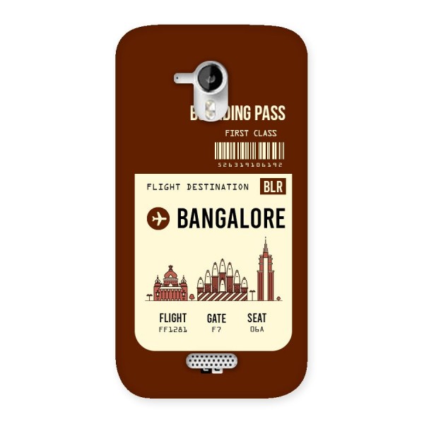 Bangalore Boarding Pass Back Case for Micromax Canvas HD A116