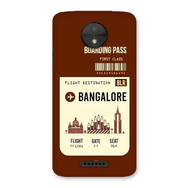 Bangalore Boarding Pass Back Case for Moto C