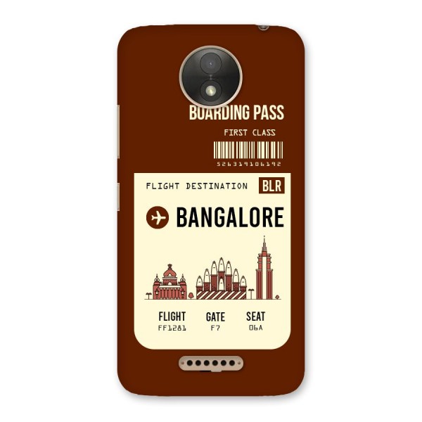 Bangalore Boarding Pass Back Case for Moto C Plus