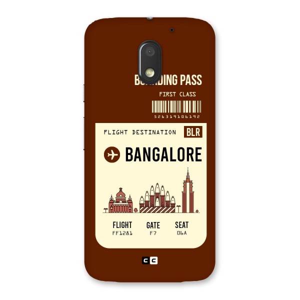 Bangalore Boarding Pass Back Case for Moto E3 Power