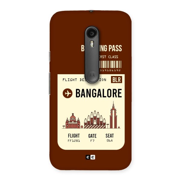 Bangalore Boarding Pass Back Case for Moto G3