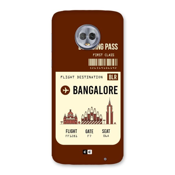 Bangalore Boarding Pass Back Case for Moto G6 Plus