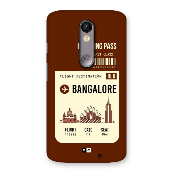 Bangalore Boarding Pass Back Case for Moto X Force