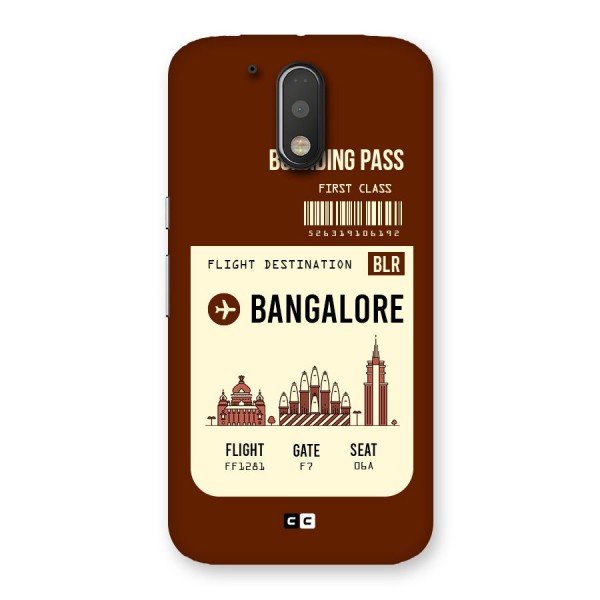Bangalore Boarding Pass Back Case for Motorola Moto G4