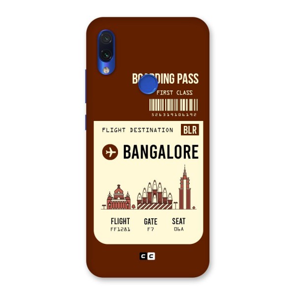 Bangalore Boarding Pass Back Case for Redmi Note 7
