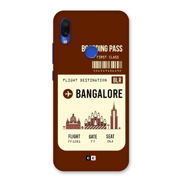 Bangalore Boarding Pass Back Case for Redmi Note 7S