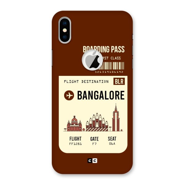 Bangalore Boarding Pass Back Case for iPhone XS Logo Cut