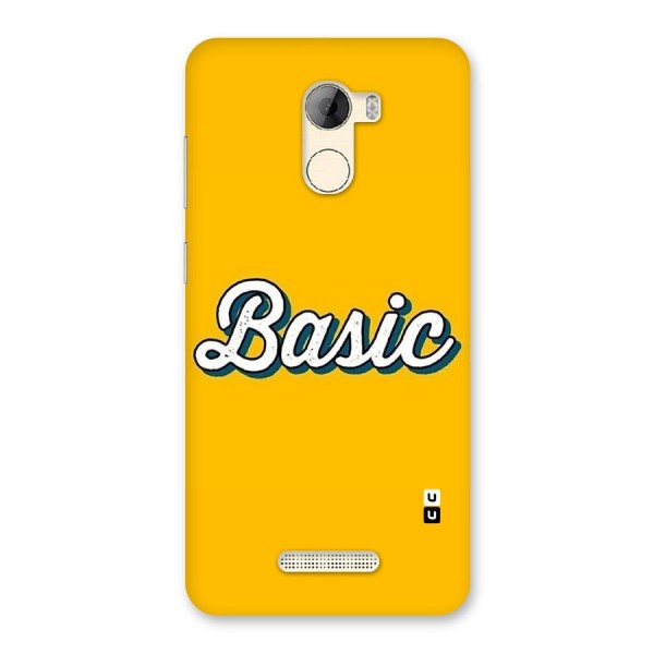 Basic Yellow Back Case for Gionee A1 LIte
