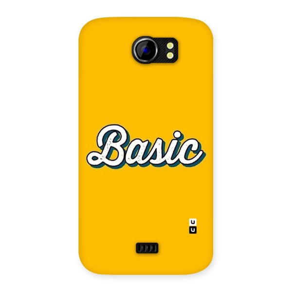 Basic Yellow Back Case for Micromax Canvas 2 A110