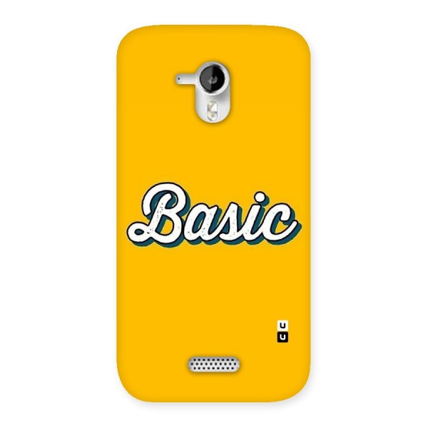 Basic Yellow Back Case for Micromax Canvas HD A116