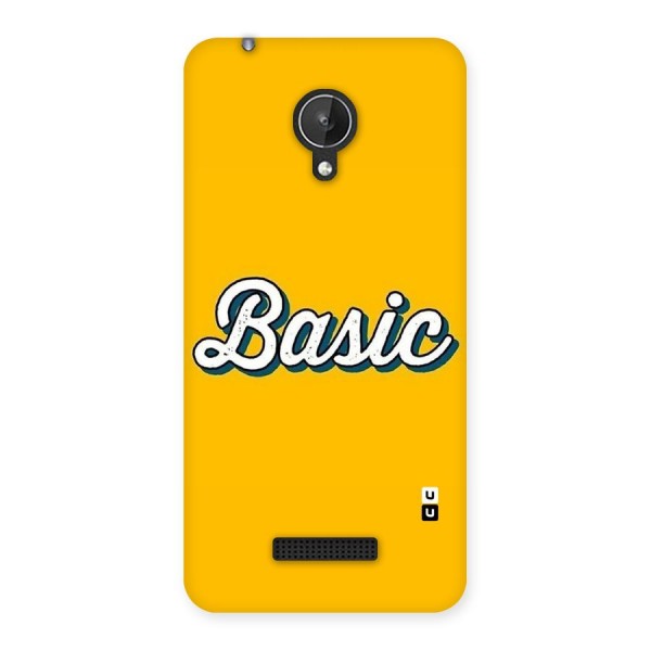 Basic Yellow Back Case for Micromax Canvas Spark Q380