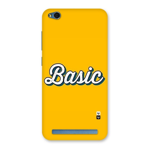 Basic Yellow Back Case for Redmi 5A