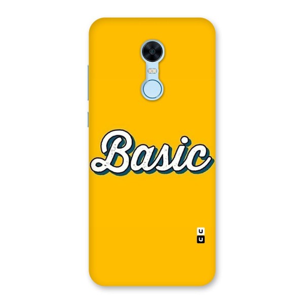 Basic Yellow Back Case for Redmi Note 5
