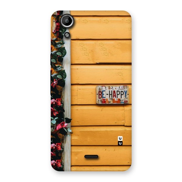 Be Happy Yellow Wall Back Case for Micromax Canvas Selfie Lens Q345