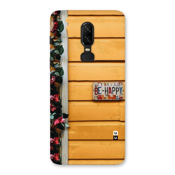 Be Happy Yellow Wall Back Case for OnePlus 6