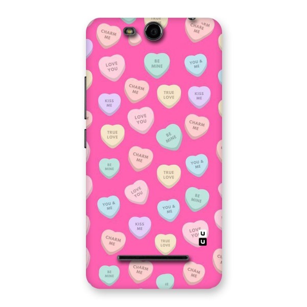 Be Mine Hearts Pattern Back Case for Micromax Canvas Juice 3 Q392