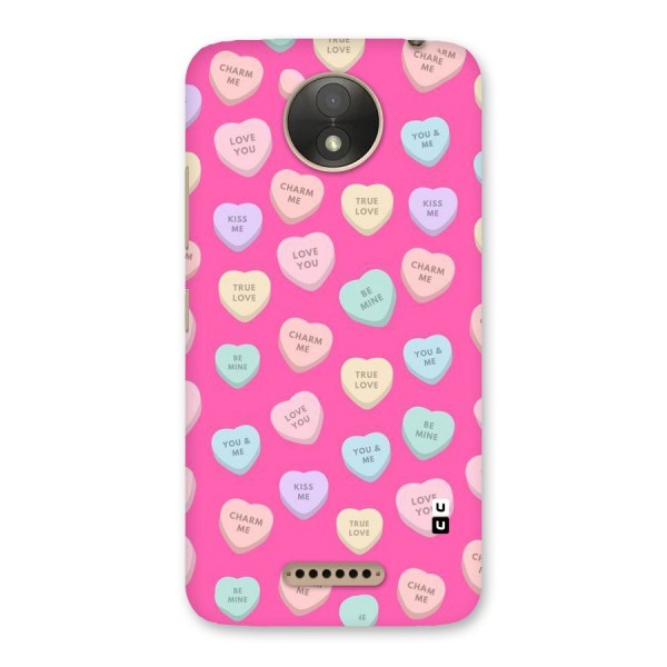 Be Mine Hearts Pattern Back Case for Moto C Plus