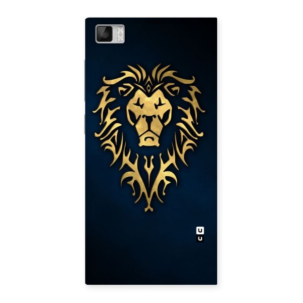 Beautiful Golden Lion Design Back Case for Xiaomi Mi3