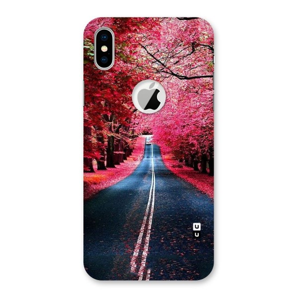 Beautiful Red Trees Back Case for iPhone X Logo Cut