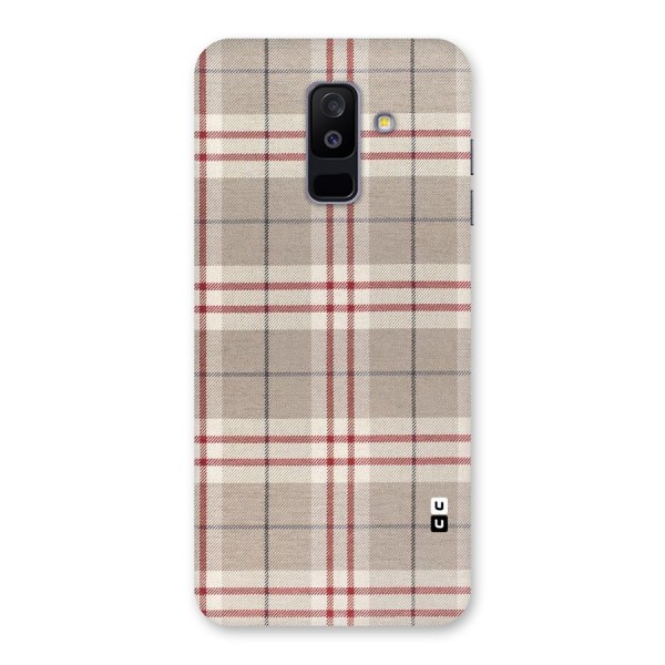 Beige Red Check Back Case for Galaxy A6 Plus