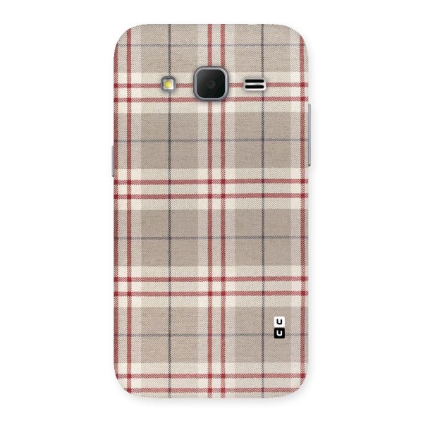 Beige Red Check Back Case for Galaxy Core Prime